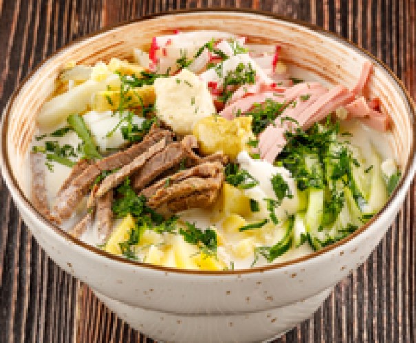 Окрошка мясная на мацони